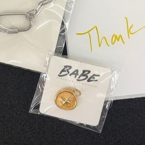 NEW Laurelladeville X Babe Co Go Your Own Way Compass Charm Gold 18k Plated